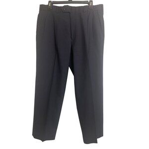 Burberrys M Business Casual Pleated‎ Navy Blue Pants Minimalist